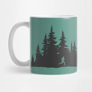 Running Pine Tree Forest Mug